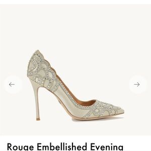 Badgley Mischka Crystal Embellished Heels - Cream Size 9 worn once